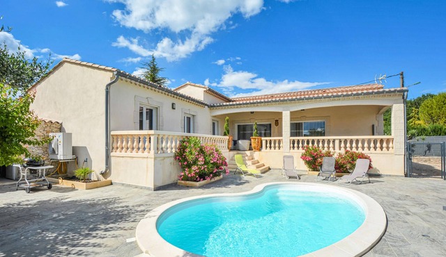 This inviting vacation property with private pool is located in Barjac or 15 km from Pont d'Arc.