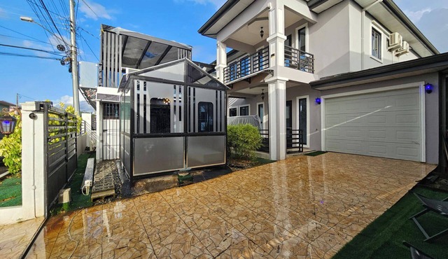 This spacious studio features a fully equipped kitchen, and an inviting small pool
