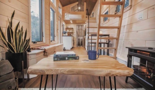 This tiny house is a 1 bedroom(s), 1 bathrooms, located in Chester, VT.