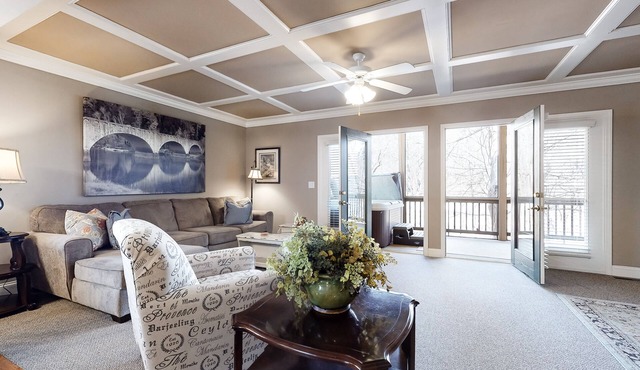 Three-Story Riverfront Home w/a Private Hot Tub, Free WiFi, & Four Fireplaces