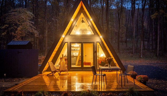 Tiny Home A-Frame with Hot Tub in the Northern Catskills