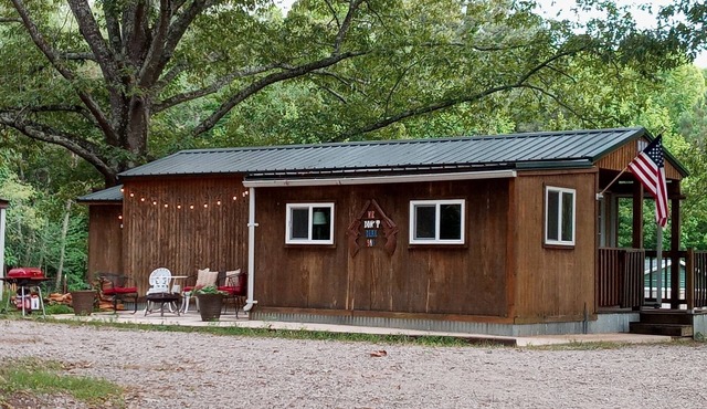 Tiny home cabin by the pond