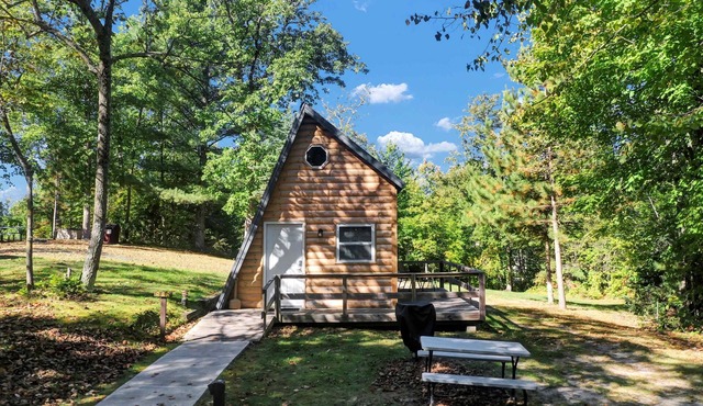 Tiny Home with Big Balcony Overlooking Long Lake