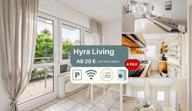 TOP Monteurwohnung, 4 Einzelbetten, Küche, Parkplatz, Nähe Stuttgart, HYRA Living - HN03