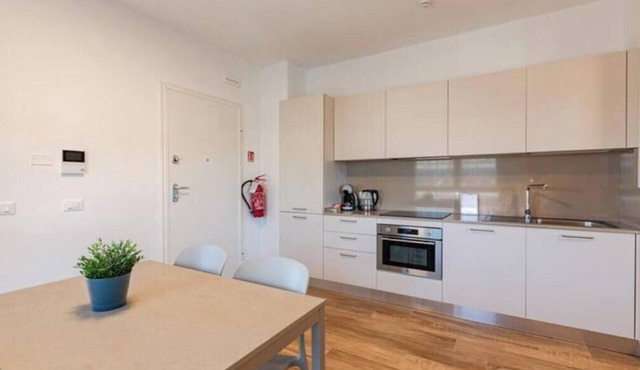 Tower View & Double Balcony - Modern Studio Apartment with Parking