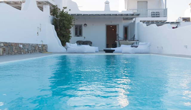 Traditional Cycladic Home with a large private pool with sea view