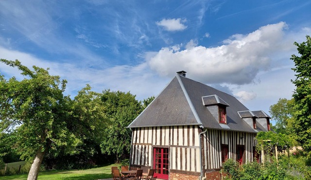 Traditional Normandy cottage in a peaceful rural setting