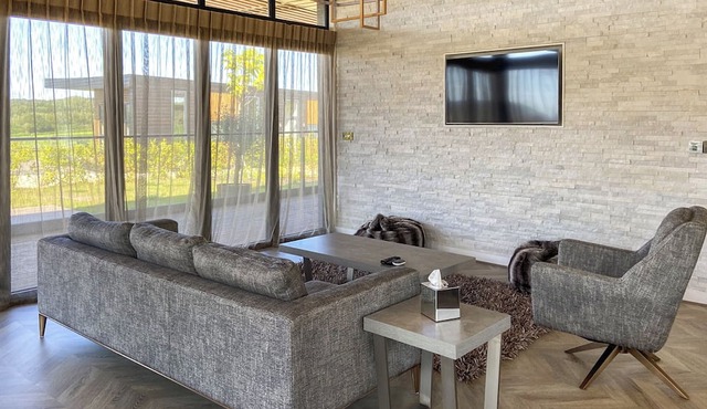 Two bed lodge with one king-size bed and one twin (King by arrangement).