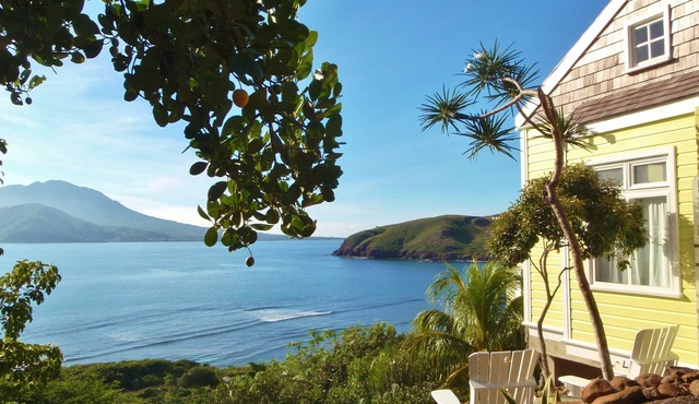 Two for One! Charming Cottage on hillside with private lounge on Turtle Beach!