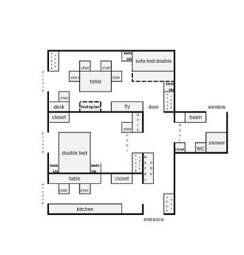 two rooms in walking center 4 plus 1 pax