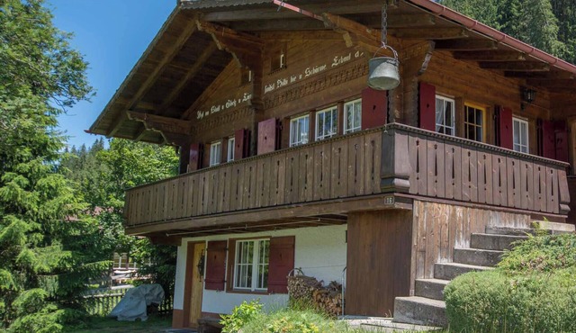 Typical Bernese Oberland chalet with large garden and magnificent views.
