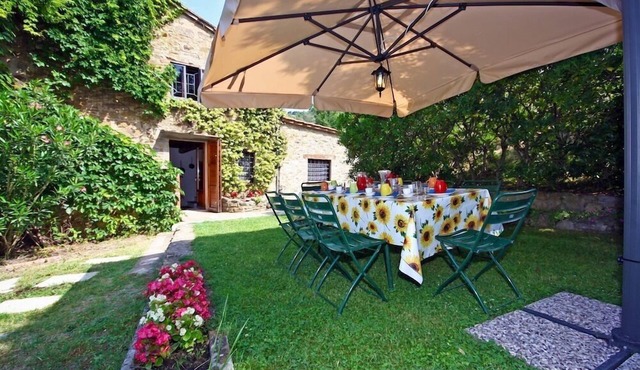 Typical rustic farmhouse with swimming pool