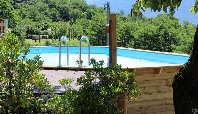 Typical rustico with garden and wonderful view of Lake Como and pool