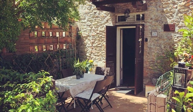 Typical Tuscan holiday home surrounded by greenery