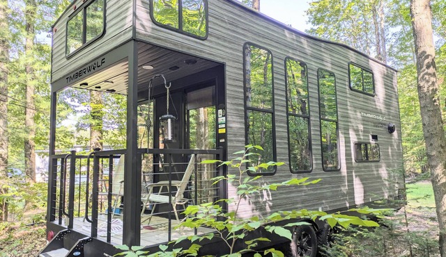 Ultra Modern Tiny Home with AC Full Kitchen and Laundry near Torch Lake