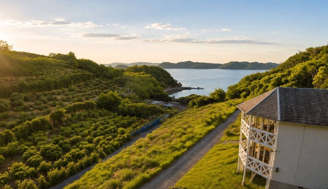 Ultra-Private Off-Grid Island Villa near Beach with Mandarin Farm Setting