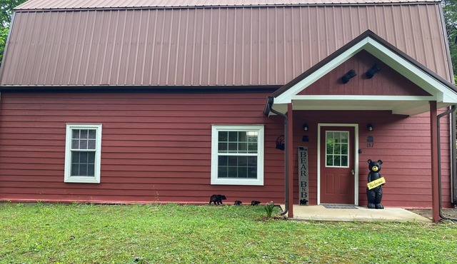 Unique barn shaped 2 bedroom cabin in Rogersville TN with AC, WiFi, dogs ok,