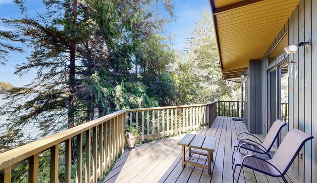 Unique lakefront cabin near the dunes with a private dock & fireplace