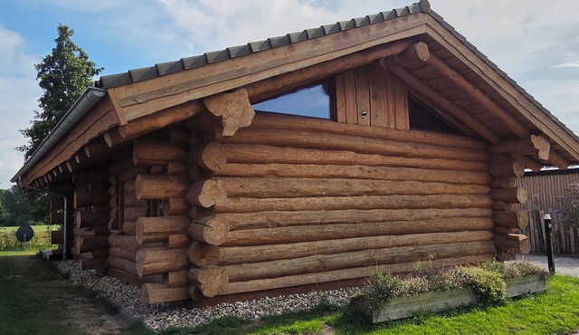 Unique log house for 6 pers. with terrace and unobstructed view near Wadden Sea