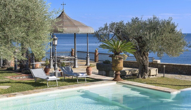 Unique seafront villa with pool
