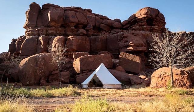 Unique Secluded Glamping Tent with Spectacular Canyon and River Views in Moab, Utah