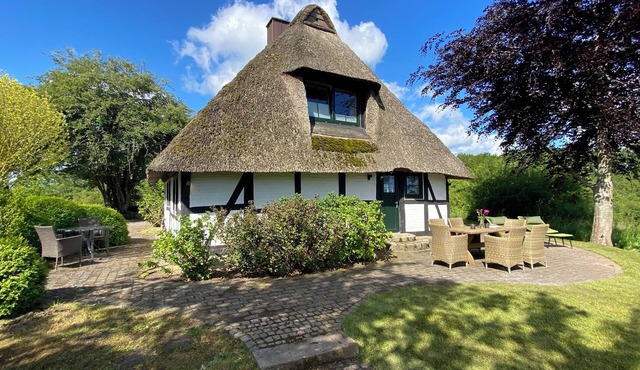 Uniquely charming thatched cottage with 900 square meters of land and a view of the Baltic Sea Pure nature