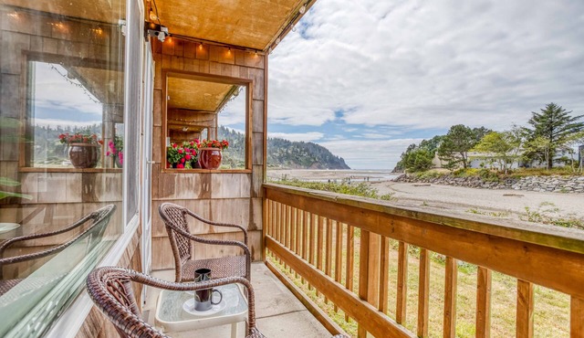 Updated Ground-Level Creekside Condo has Proposal Rock & Ocean Views, 2 Baths!