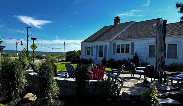 Updated home with Ocean views, beach, central air, firepit & outdoor shower!