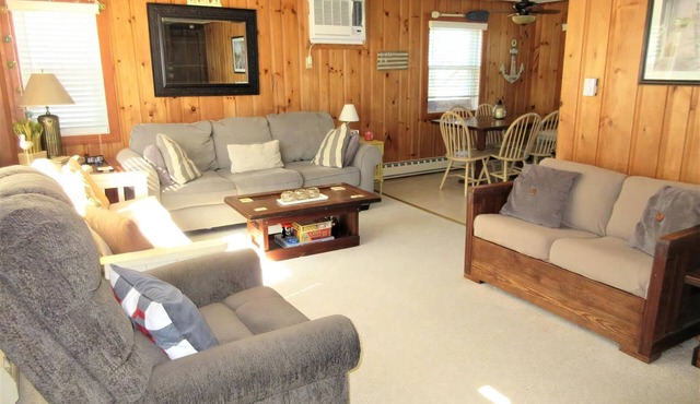 Upgraded 2nd floor duplex in the heart of Harvey Cedars close to the bay beach.