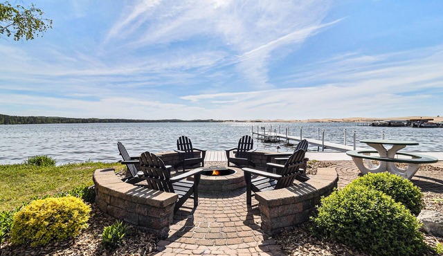 Upscale Lakefront Oasis: Private Dock, Dune Views, Firepit!