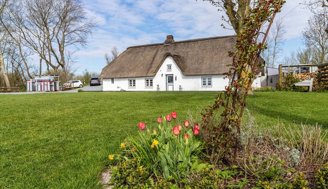 Vacation home 'Reetdachhaus Alter Deich' with private sauna, private garden and 6 e-bikes