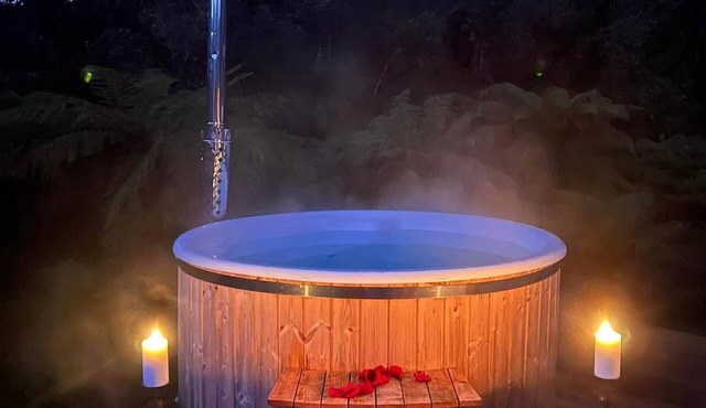Viking Hut Thor Set Amid Rainforest w/Hot tub