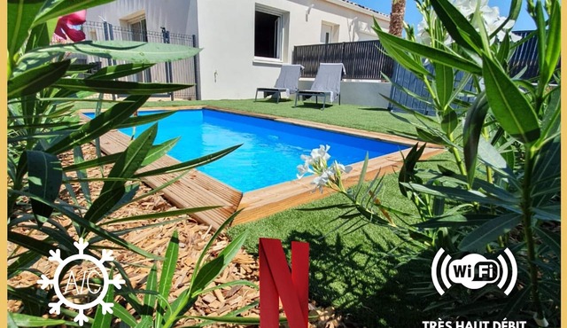 Villa 3ch Moderne Piscine Chauffée Clim