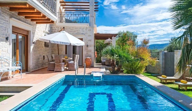 Villa Alea, Luxury stone villa with private pool and delicate decoration.