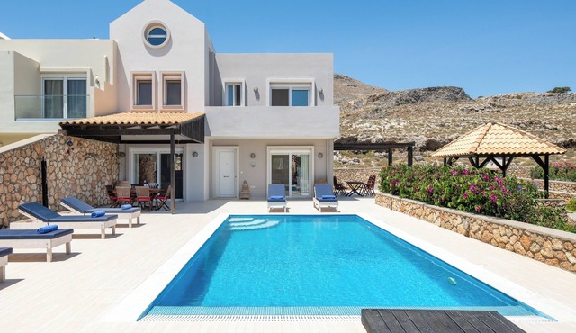 Villa Amara, Blue Line, Lindos, 3 bedroom villa with private pool and hot tub