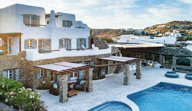 Villa Melangio | 6 BR Private Pool & Sea Views | Daily Housekeeping | Mykonos