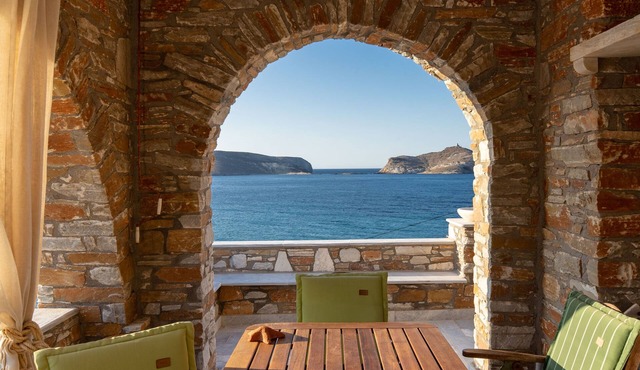 Villa Perraki - Limestone and marble accented villa on Rochari Beach