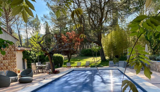 Villa with pool and beach volleyball court
