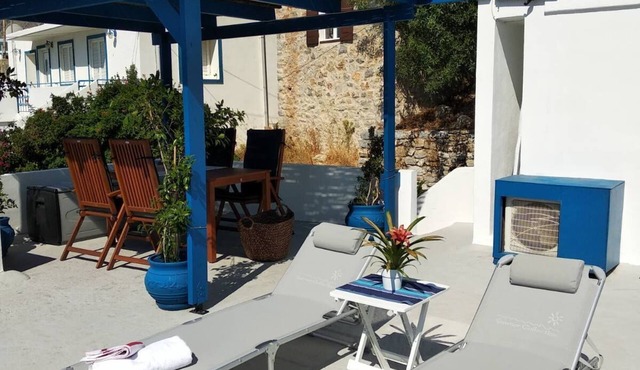 Village studio fully renovated, stunning sea and mountain views.