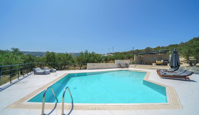 Villas Lefkothea with Large Pool, Playground Area & Magnificent Views!