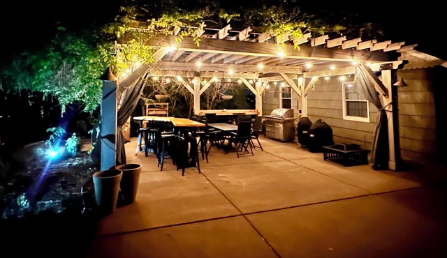 Wake to breathtaking sunrises over the rolling hills! Relax by the fire under the stars, & savor sunset dinners beneath fragrant wisteria pergola. Surrounded by wineries and minutes from historic Jacksonville, this retreat blends charm & convenience