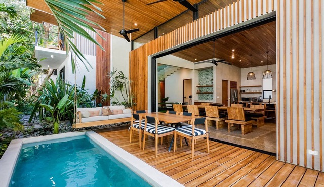 Walk to surf from this Designer's Home Villa