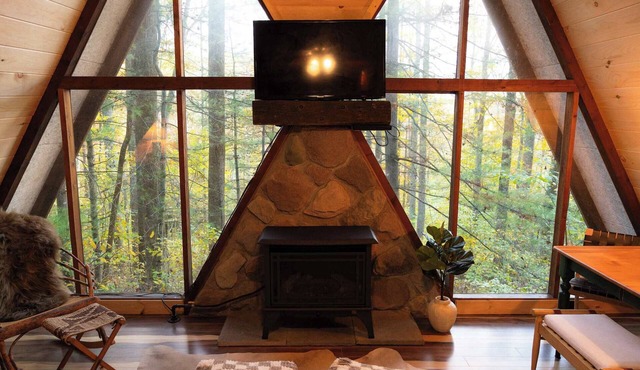 Waterfront A- Frame With Dock, Canoe + Kayaks