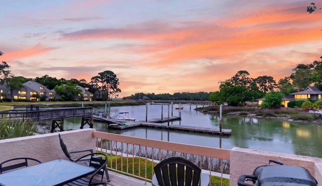 Waterfront Cove + Dock | Walk to Beach + Sea Pines | Heron's Rest at Port Villas