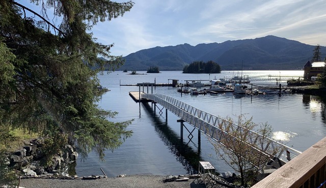 Waterfront home with a dock for your boat not far from the marina.