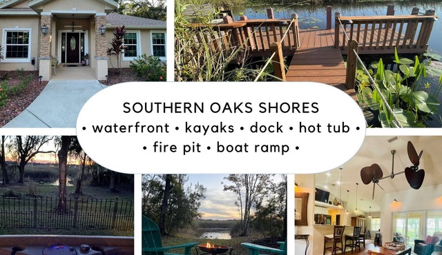 Waterfront private home with dock, boat ramp, hot tub, kayaks & canoe