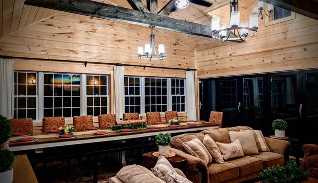 Waterfront, rustic resort like farmhouse with pool