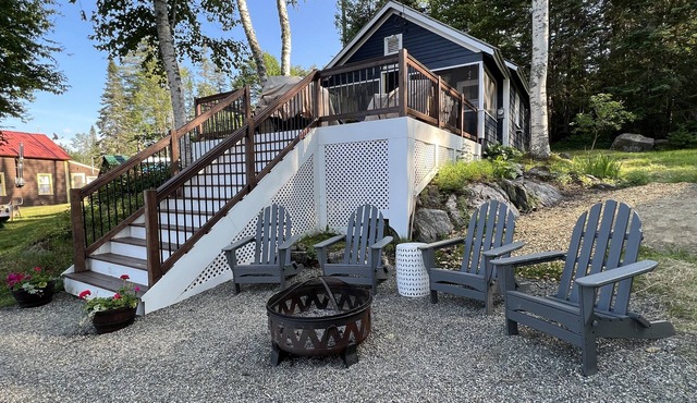 Waterfront VT Camp - enjoy coffee on the porch or cocktail by the lakeside fire