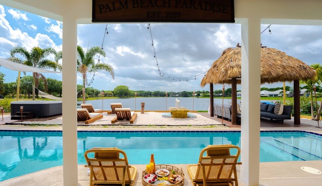 Waterfront w/ Beach, Htd Pool Cinema Gameroom Tiki