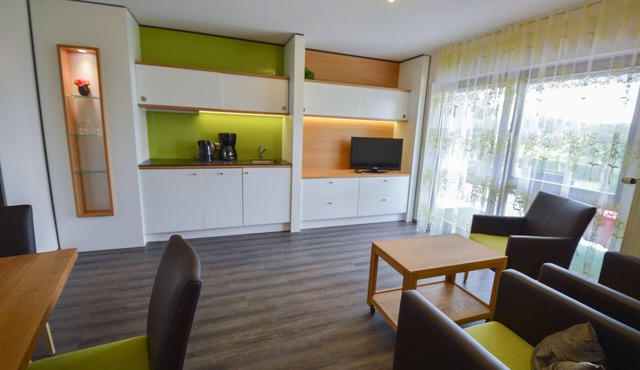 Wheelchair-accessible vacation apartment with large terrace and lake view